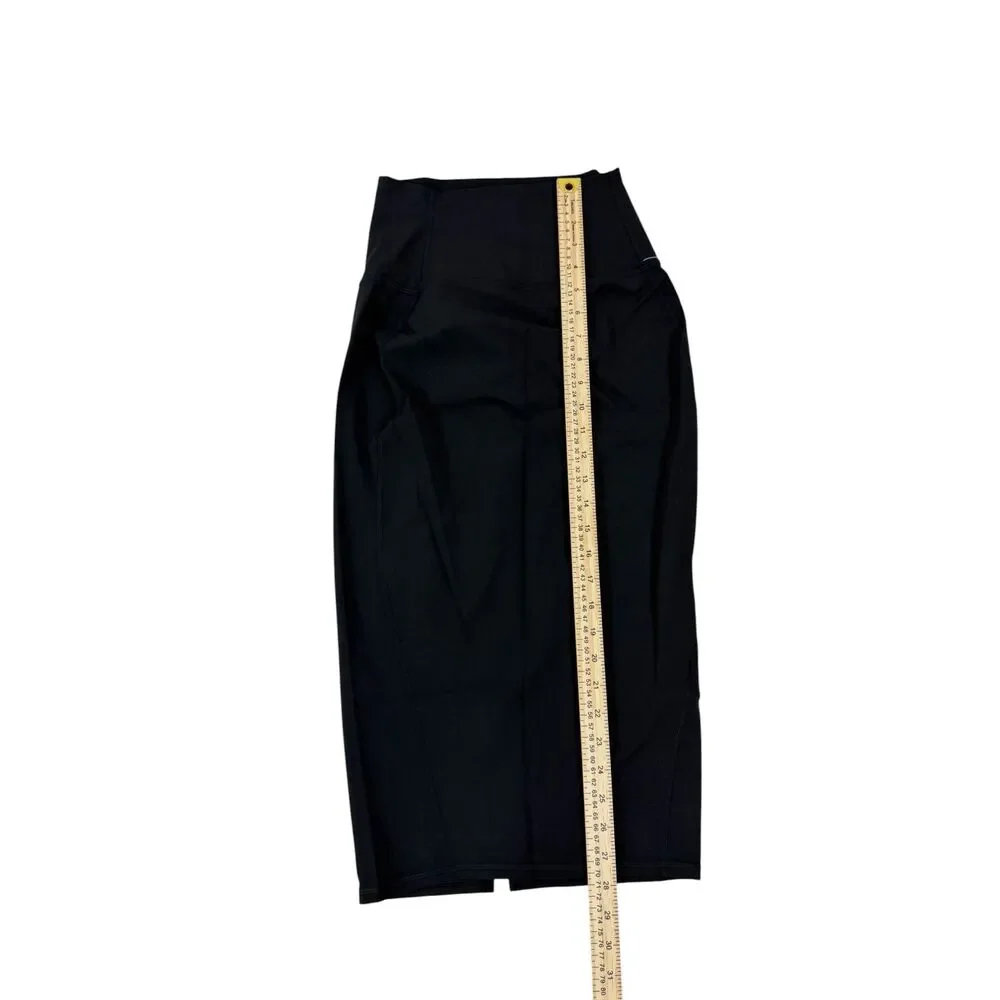 Lululemon Nulu High-Rise Midi Skirt Size 4 Black Back Slit NWT